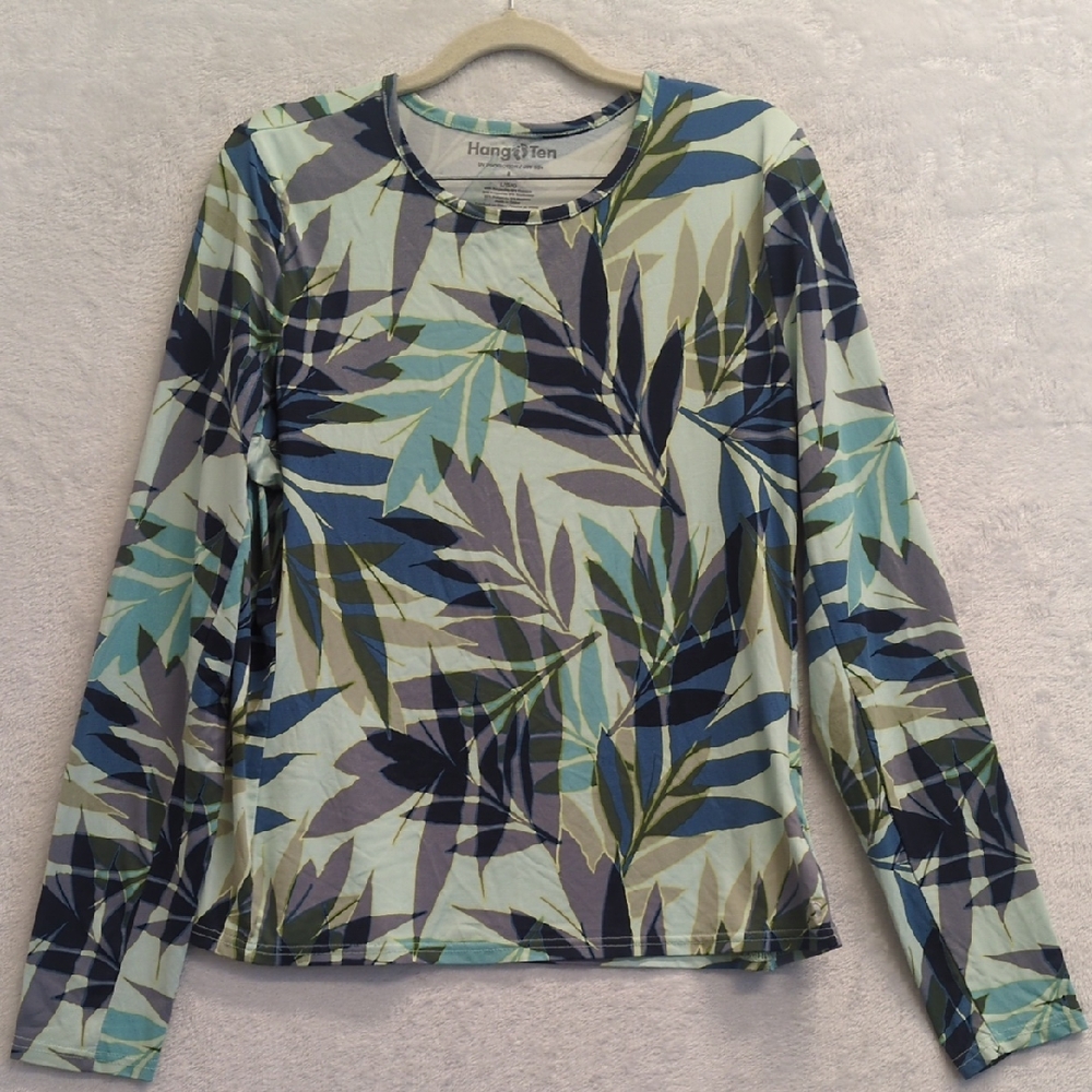 Hang Ten‎ Women's Sun Protection Long Sleeve Swim Shirt Size L